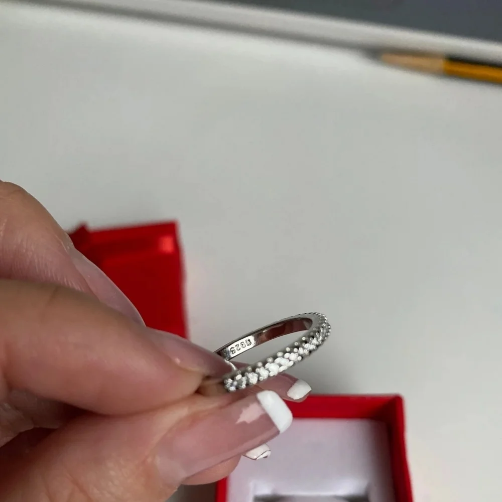 NEW 925‎ Sterling Silver Dainty Sapphire Engagement Wedding Band Ring